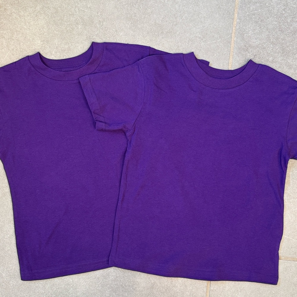 💜3/$15 Adidas Purple Kids T-Shirts (2) - New without tags